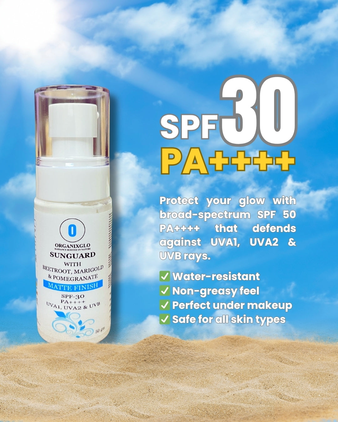 SUNGUARD SPF 30 WITH BEETROOT, MARIGOLD & POMEGRANATE
