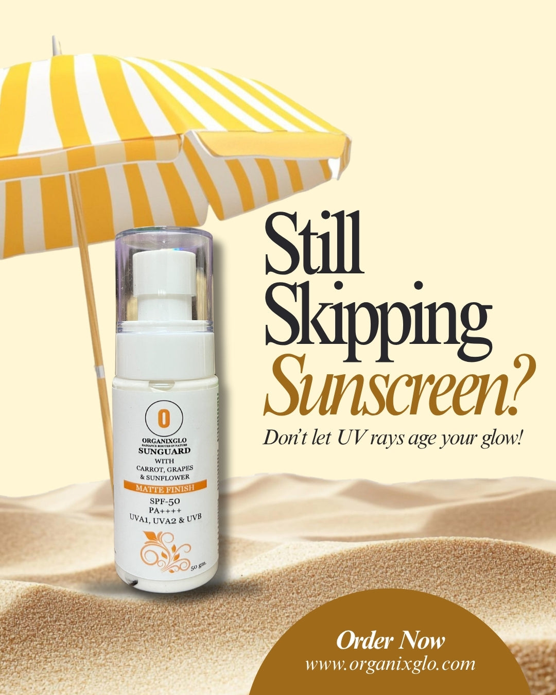 SUNGUARD SPF 50 WITH CARROT, GRAPES & SUNFLOWER