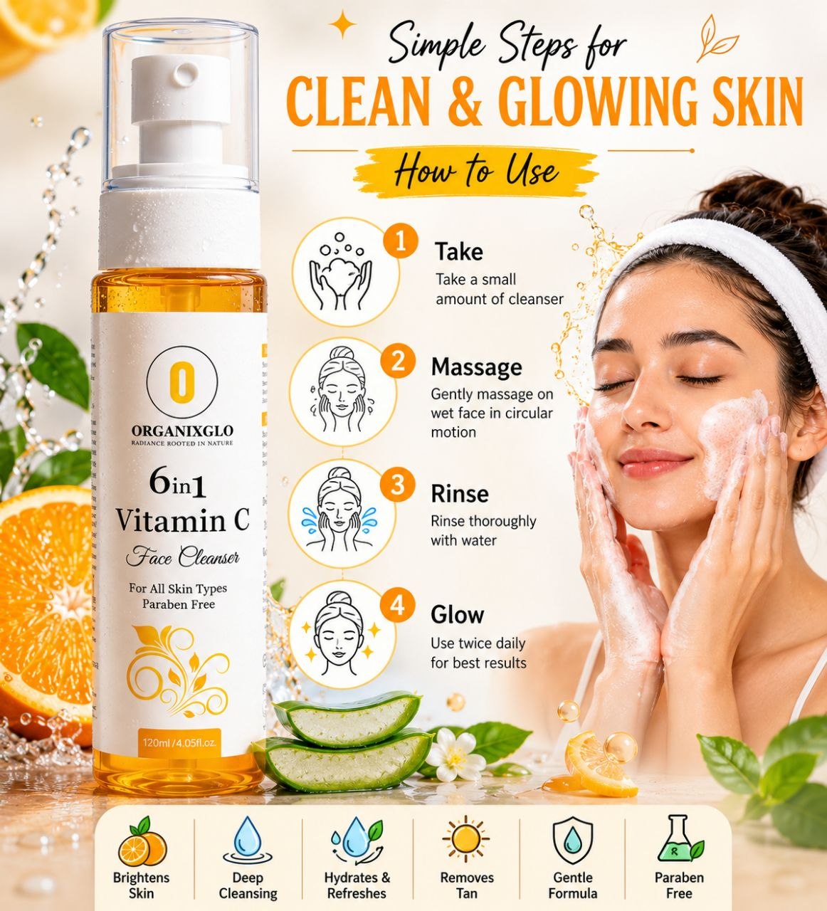 6 IN 1 MULTI VITAMIN FACE CLEANSER 120 ML