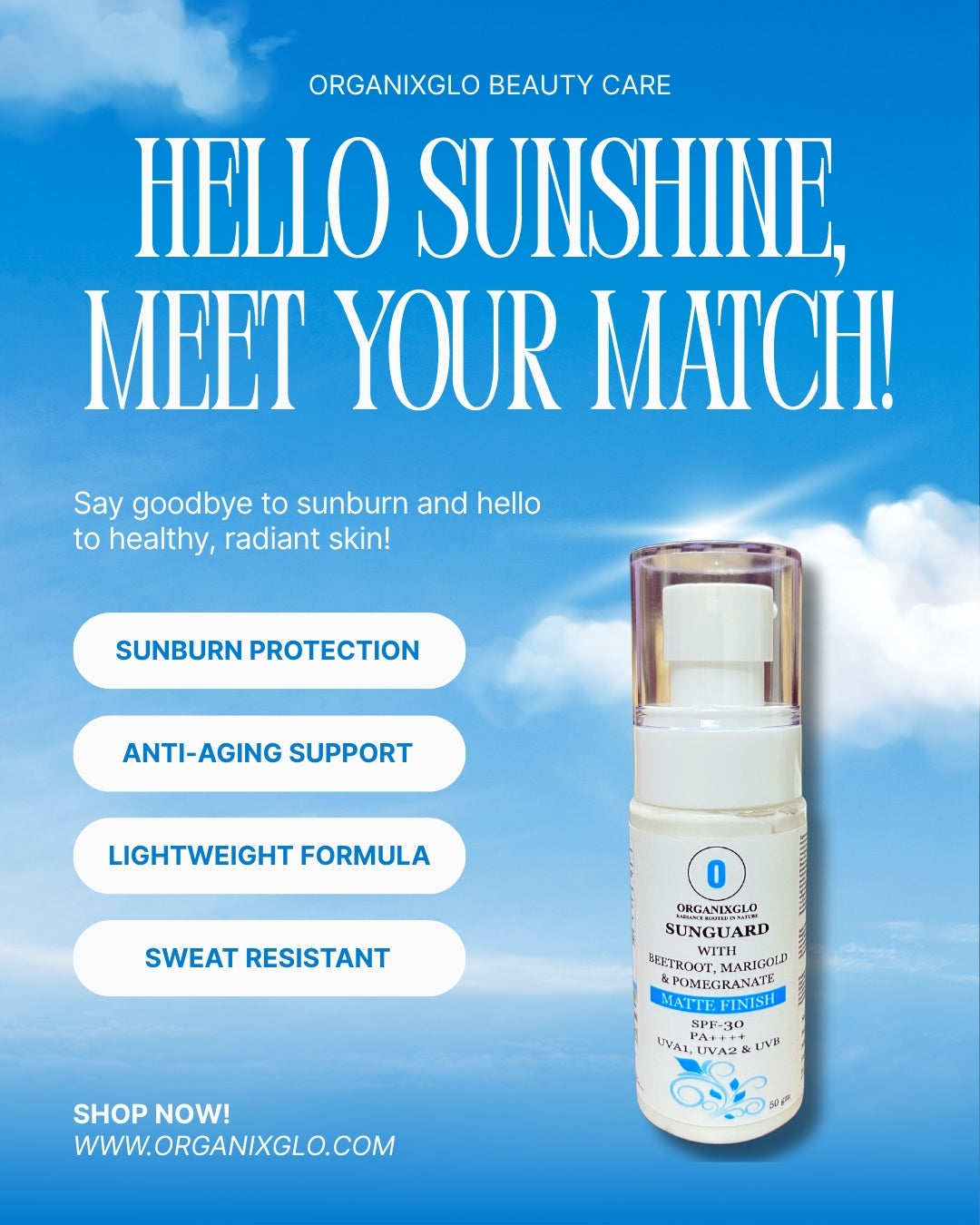 SUNGUARD SPF 30 WITH BEETROOT, MARIGOLD & POMEGRANATE