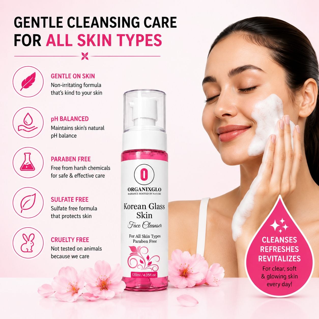 KOREAN GLASS SKIN FACE CLEANSER 120ML