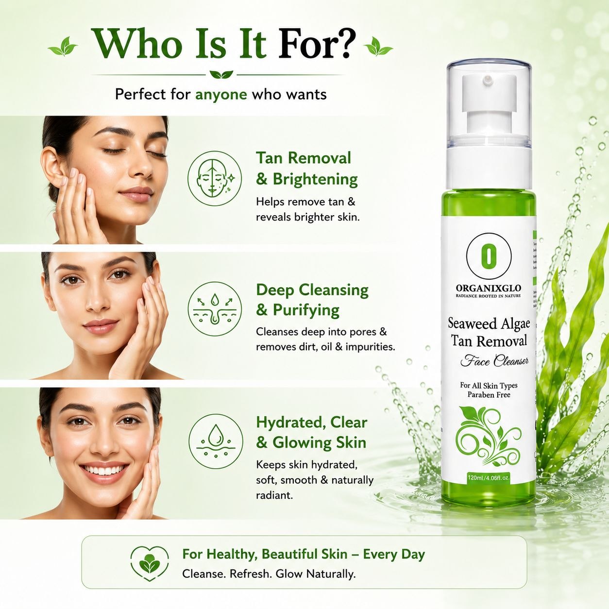 SEAWEED ALGAE TAN REMOVAL FACE CLEANSER 120 ML