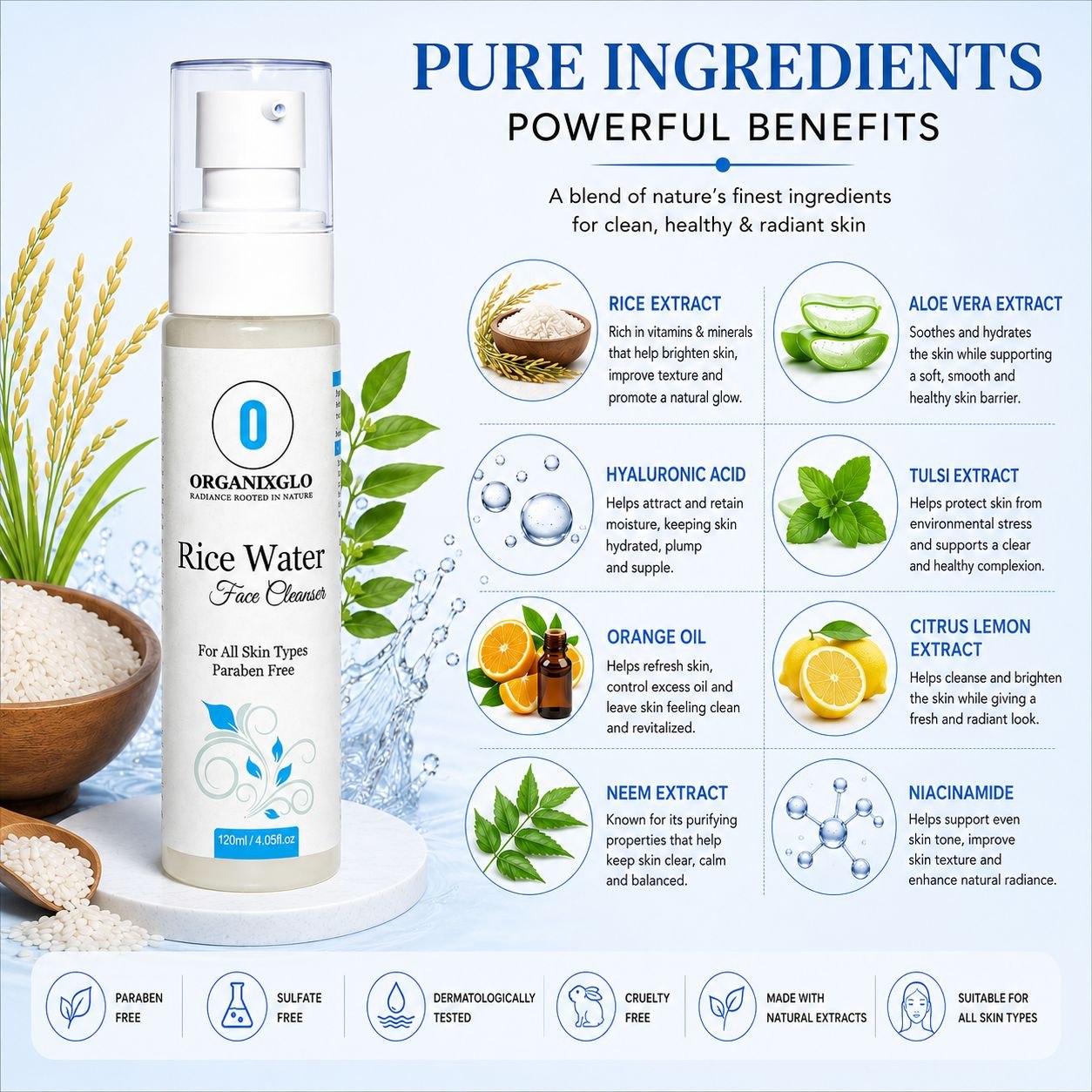 RICE WATER OIL CONTROL FACE CLEANSER 120 ML