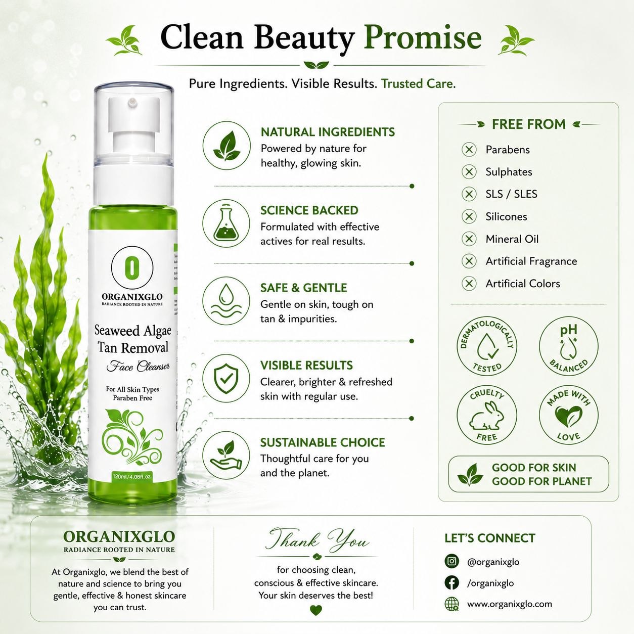 SEAWEED ALGAE TAN REMOVAL FACE CLEANSER 120 ML