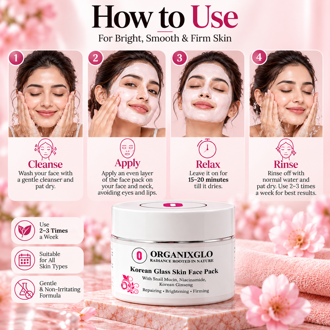 KOREAN GLASS SKIN FACE PACK 200 GM