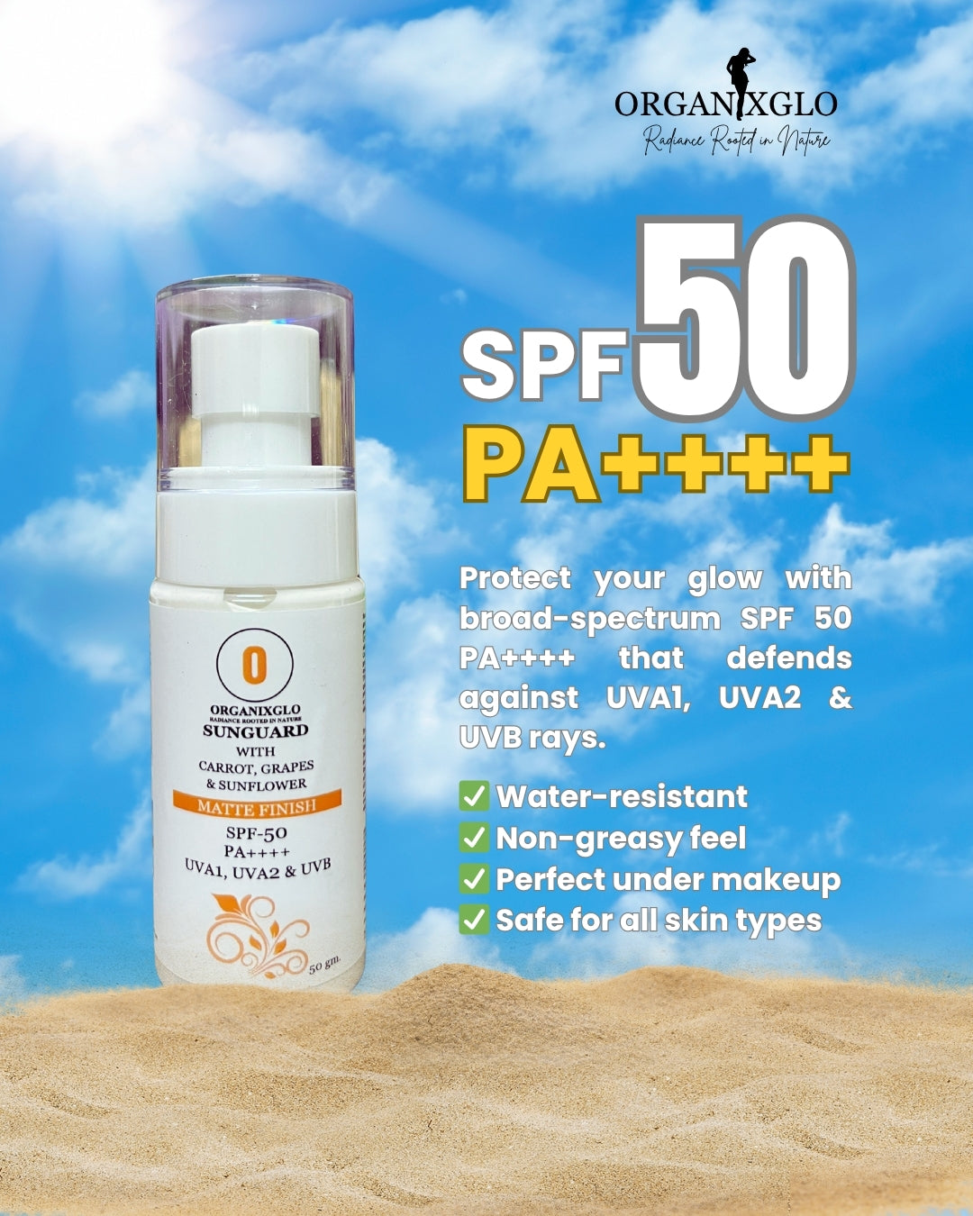 SUNGUARD SPF 50 WITH CARROT, GRAPES & SUNFLOWER